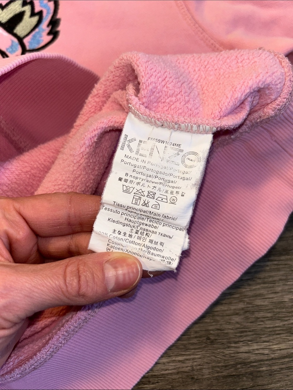 Kenzo Paris Pink Tiger Embroidered Crewneck Sweatshirt XL Cotton Portugal - Picture 5 of 8